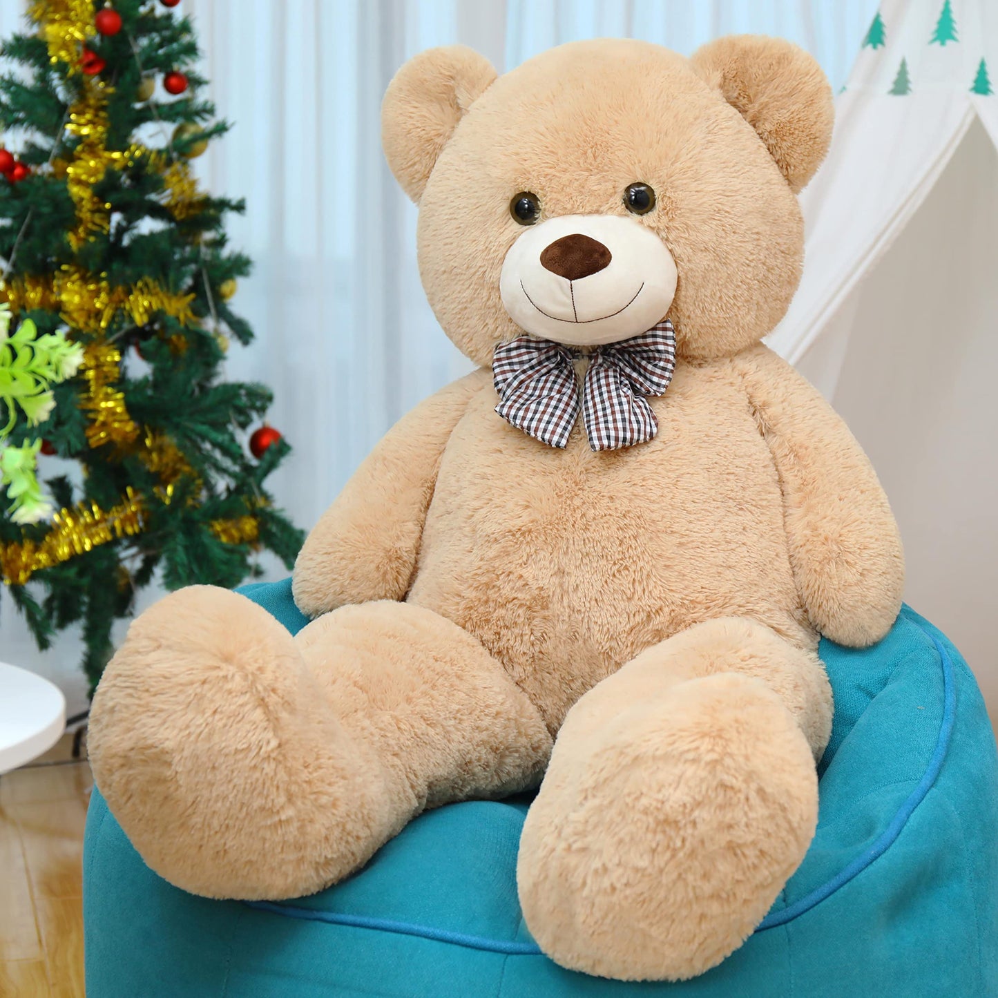 51 inch Big Teddy Bear Cute Giant Stuffed Animals Soft Plush Toy for Girlfriend Kids for Birthday Christmas Valentine's Day