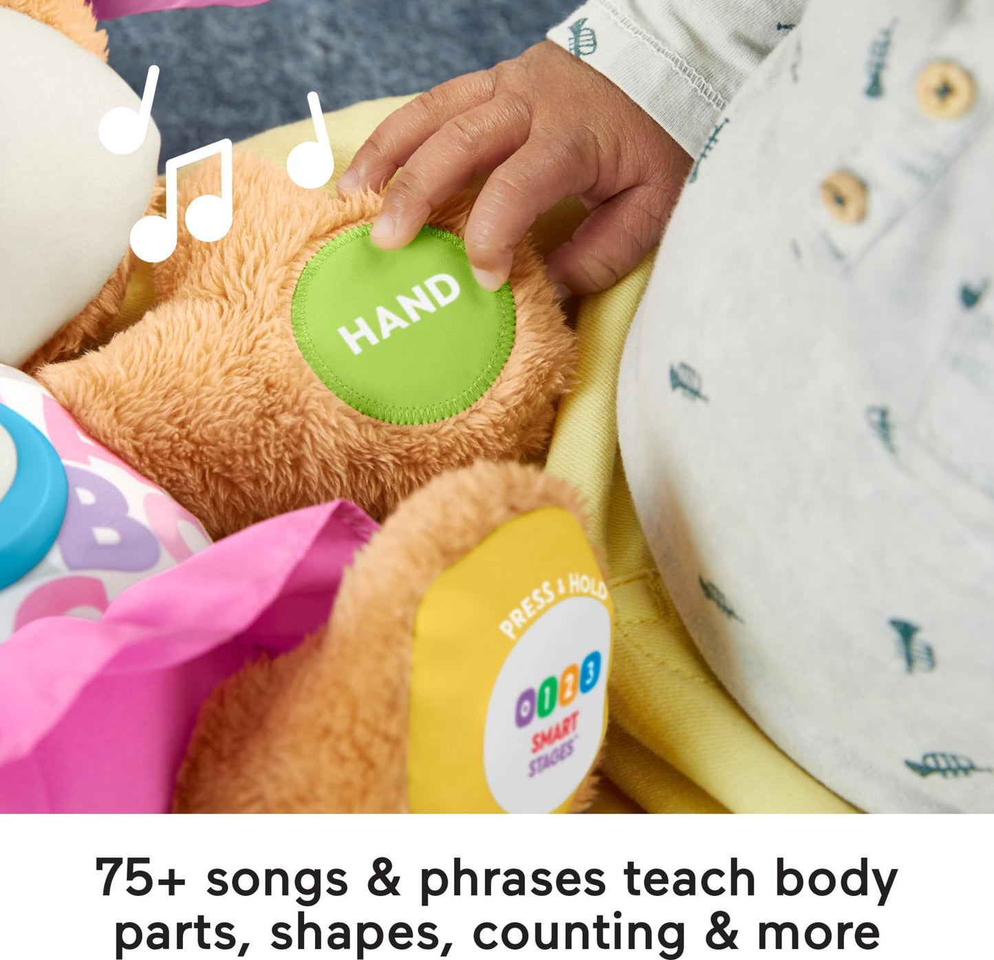Fisher-Price Baby & Toddler Toy Laugh & Learn Smart Stages Puppy Musical Plush with Lights & Phrases for Infants Ages 6+ Months