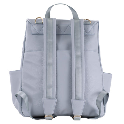 Premium Vegan Leather Diaper Bag Backpack – Large Designer Baby Bag, Stylish Diaper Backpack with Stroller & Crossbody Straps & Multiple Compartments (Powder Blue)