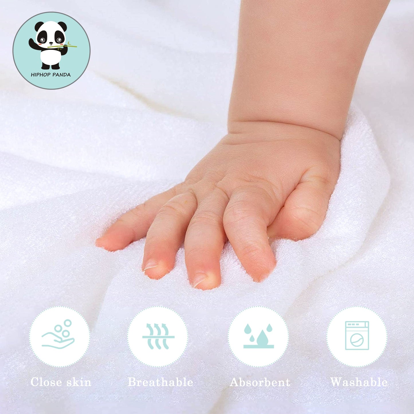 HIPHOP PANDA Hooded Towel - Rayon Made from Bamboo, Bath Towel with Bear Ears for Newborn, Babie, Toddler, Infant - Absorbent Large Baby Towel - Yellow Duck, 30 x 30 Inch
