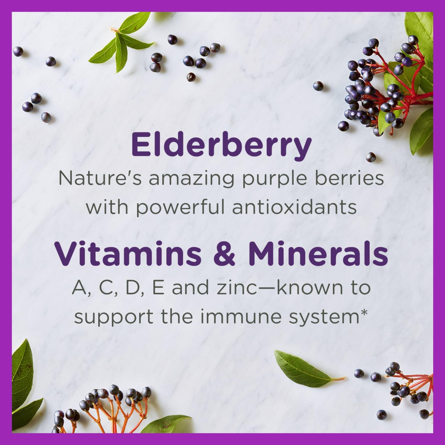 Zarbee's Children's Daily Immune Support Gummies with Real Elderberry + Vitamins A, C, D, E & Zinc to Help Promote a Healthy Immune System, No Artificial Flavors, Gluten-Free, 42 ct