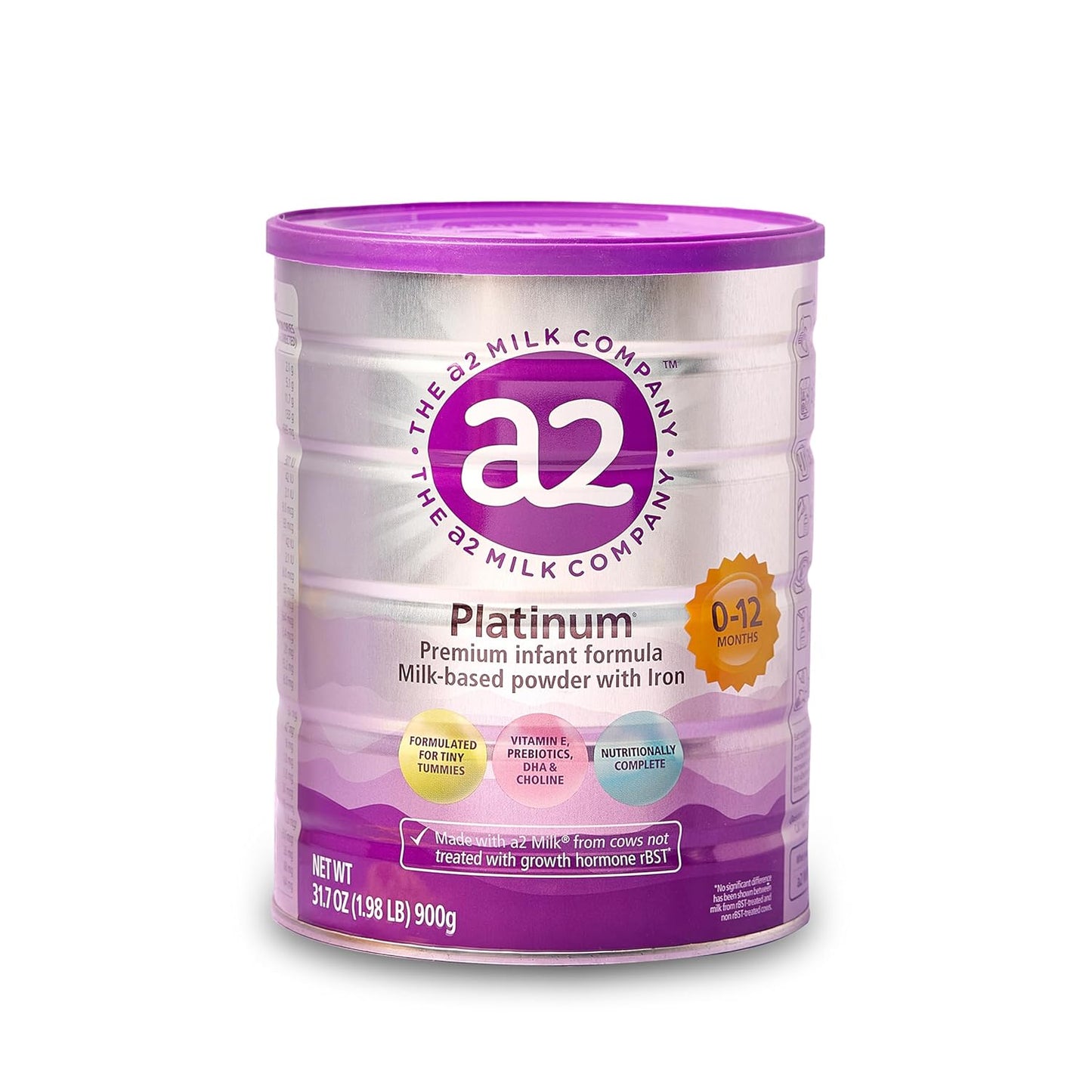a2 Platinum® Premium Infant Formula for Babies ages 0-12 Months, Milk-Based Powder with Iron. Nutritionally Complete, made with Pure and Natural a2 Milk® - 31.7- oz Can - 6 Pack