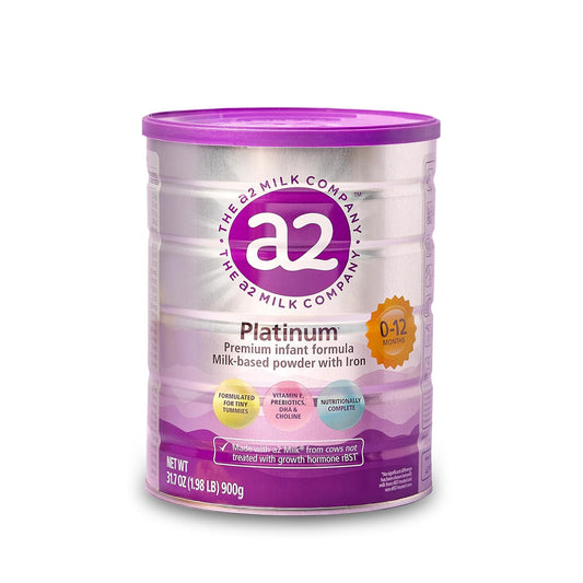 a2 Platinum® Premium Infant Formula for Babies ages 0-12 Months, Milk-Based Powder with Iron. Nutritionally Complete, made with Pure and Natural a2 Milk® - 31.7- oz Can - 6 Pack