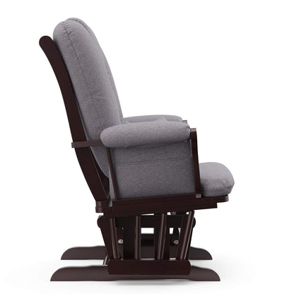 Storkcraft Tuscany Custom Glider and Ottoman with Free Lumbar Pillow (White/Slate Gray Swirl) - Cleanable Upholstered Comfort Rocking Nursery Chair with Ottoman