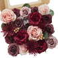 Serwalin Pink Artificial Flowers, Silk Fake Flowers for DIY Wedding Bridal Bouquets, Wedding Cake Flowers for Table Centerpieces Baby Shower Birthday Party Home Decorations