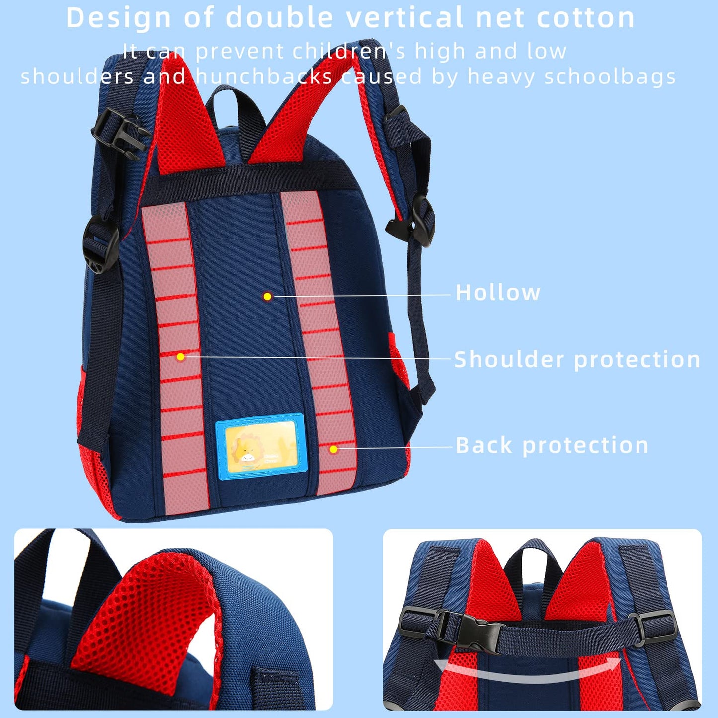 Car Dinosaur Kids Toddler Backpack for Boys and Girls Children Waterproof Preschool Bag(Red Music Party)