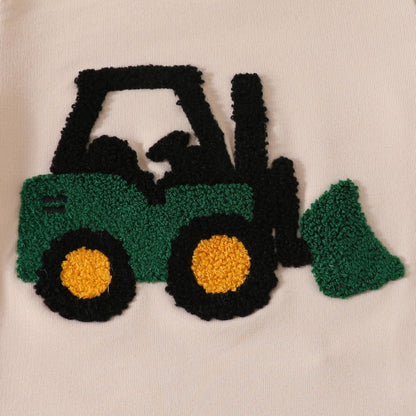 Toddler Baby Boy Summer Clothes Embroidered Farm Tractor Shirt and Short Set 2-Piece Outfits for Boys