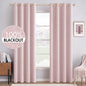 MIULEE 100% Blackout Linen Textured Curtains for Bedroom Solid Thermal Insulated Natural Beige Grommet Room Darkening Curtains & Drapes Luxury Decor for Living Room Nursery 52 x 84 Inch (2 Panels)