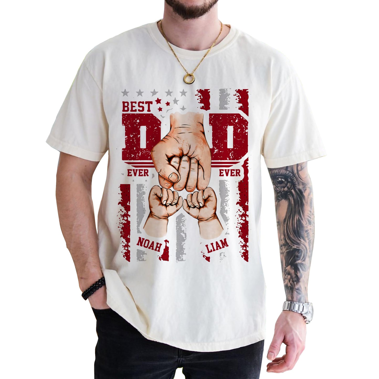 Personalized Fathers Day Shirts for Dad, Grandpa Shirt with Grandkids Names, Gifts for Dad Hunting Fishing