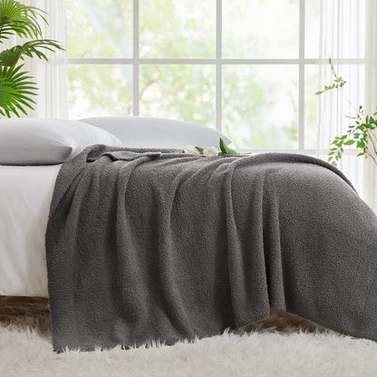 CYMULA Kids Blanket for Boys Girls 30x40 inches, Soft Cozy Fuzzy Swaddle Throw Blanket for Crib Stroller, White