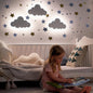 Cloud Lamp (Pack of 1) with Nursery Wall Decals - Baby Night Light - Cloud Nursery Decor - 3 Levels Dimmer - Rechargeable - Baby Room Decor - Nursery Lighting