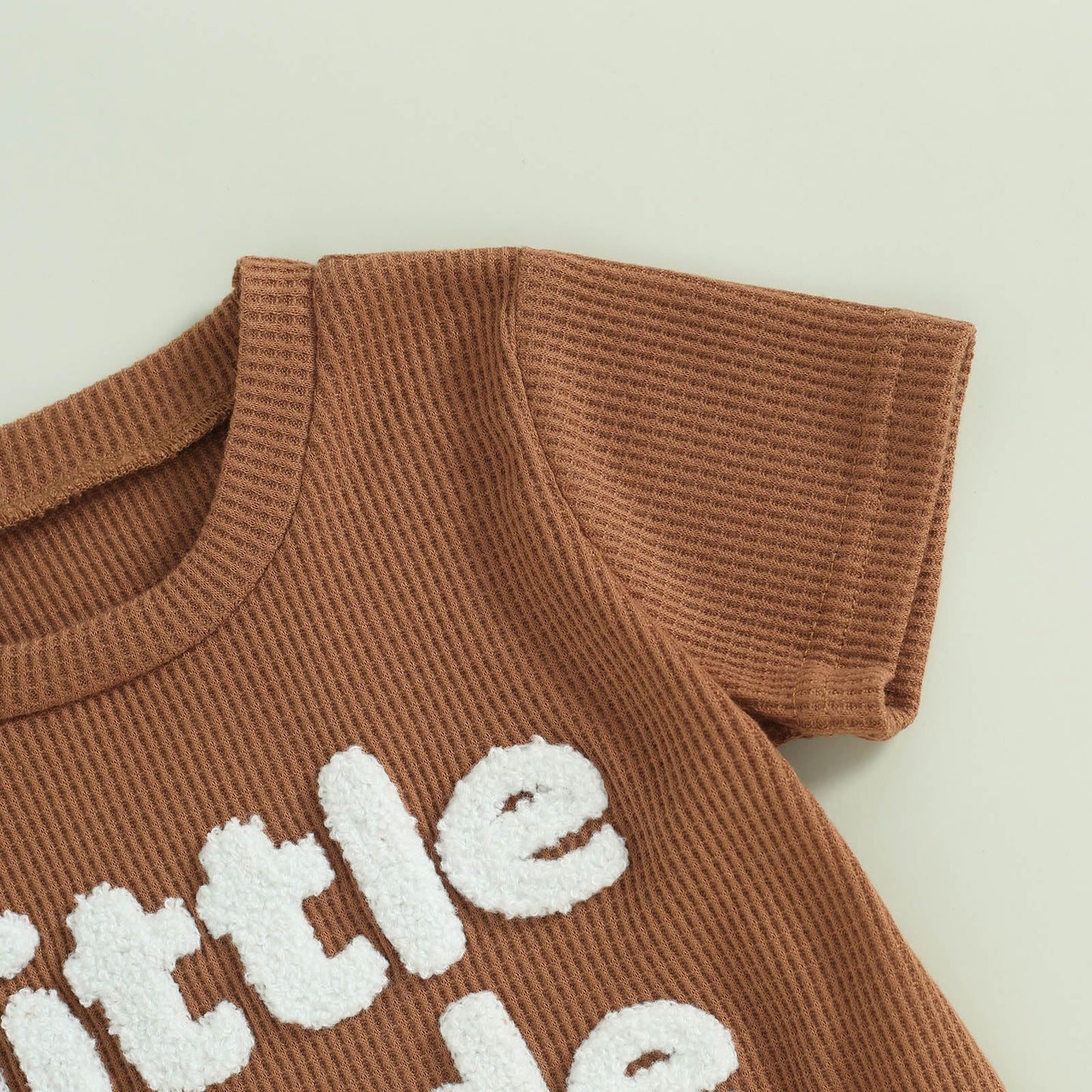 Toddler Baby Boy Summer Clothes Embroidered Waffle Short Sleeve T-Shirts Elastic Shorts Newborn Infant Boy Outfits