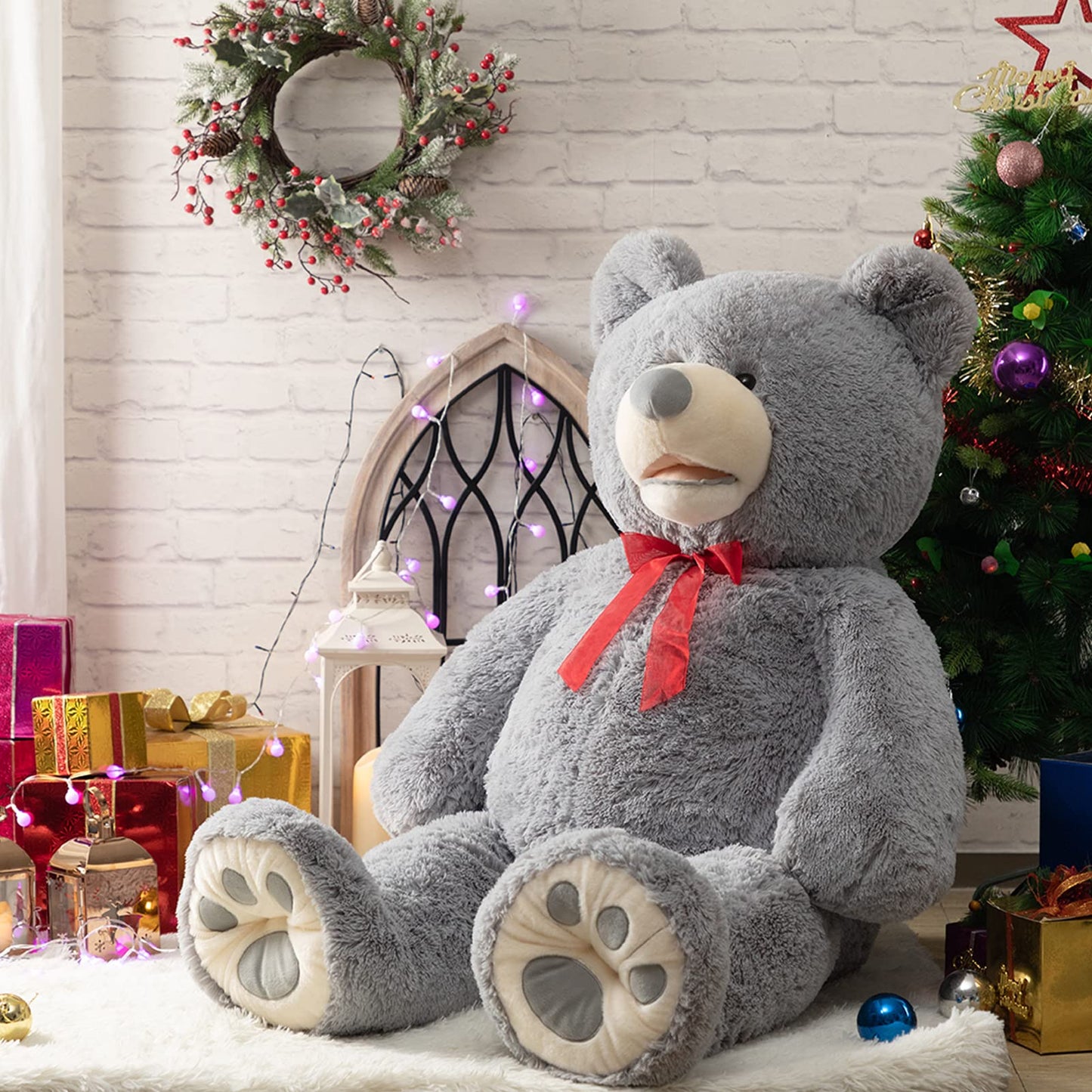HollyHOME 6ft Teddy Bear Giant Teddy Bear Stuffed Animal with Embroidered Paws Holiday Valentine's Toy Gift for Girlfriend Kids 72 inches Brown