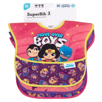 Bumkins Disney Bibs for Girl or Boy, SuperBib Baby and Toddler 6-24 Months, Essential Must Have for Eating, Feeding, Baby Led Weaning, Mess Saving Waterproof Soft Fabric, 3-pk Pooh Bear and Friends