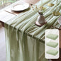 FEXIA Beige Cheesecloth Table Runner 35x120 Inches Ivory Gauze Rustic Boho Spring Easter Table Runner for Engagement Party Decorations Bridal Shower Wedding Party First Communion Centerpiece