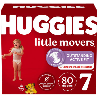Huggies Size 6 Diapers, Little Movers Baby Diapers, Size 6 (35+ lbs), 108 Count, Packaging May Vary