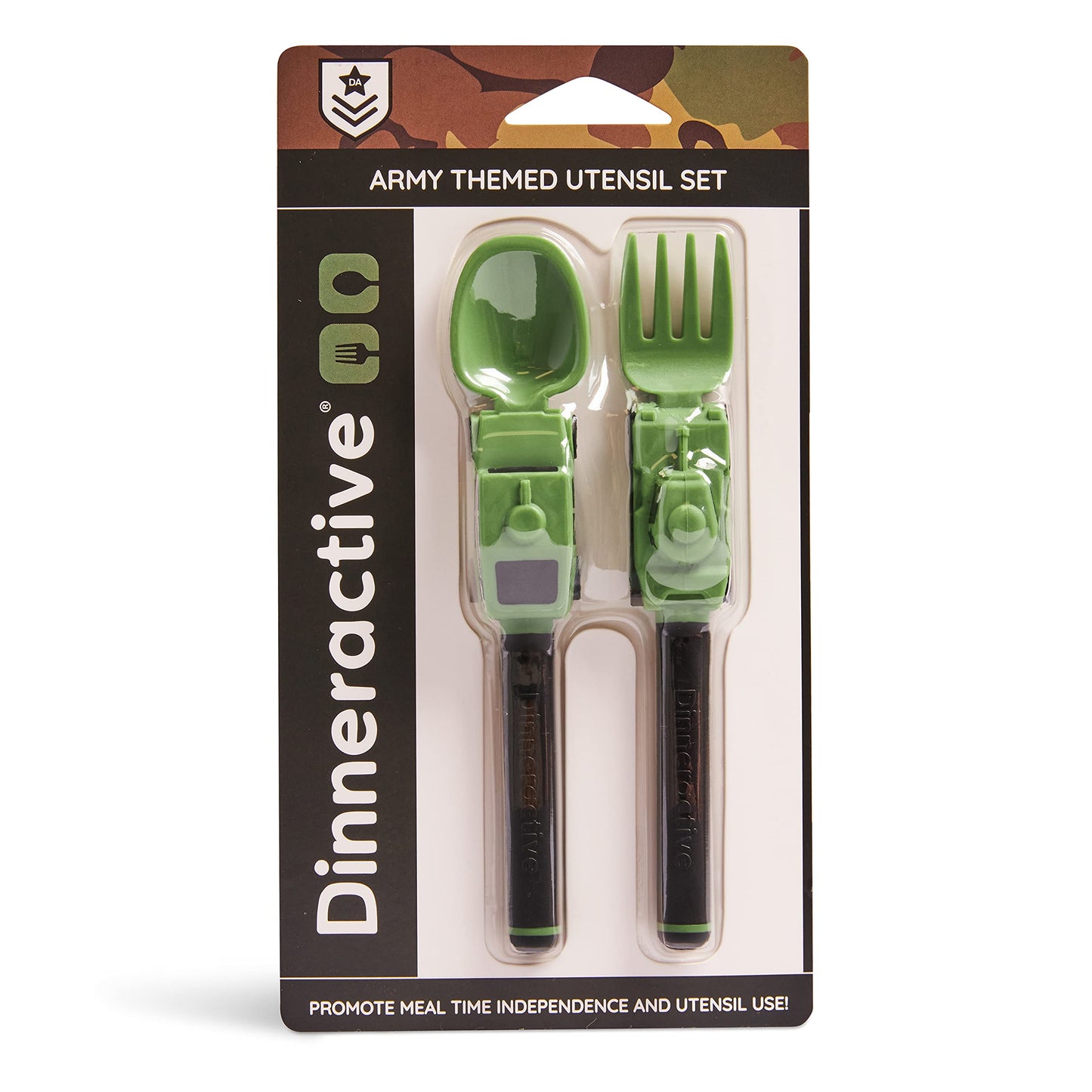 Dinneractive Utensil Set for Kids – Red Race Car Themed Fork and Spoon for Toddlers and Young Children – 2-Piece Set