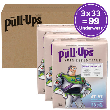 Pull-Ups Boys' Skin Essentials Potty Training Pants, Training Underwear, 2T-3T (16-34 lbs), 124 Ct (4 Packs of 31)