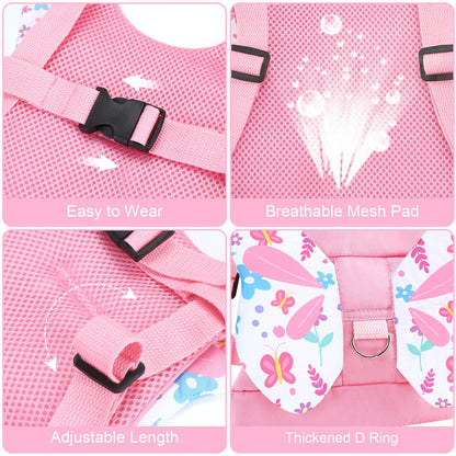 Accmor 3 in 1 Toddler Harness Leashes + Anti Lost Wrist Link, Kids Harness Children Leash for Girls, Child Anti Lost Leash Baby Cute Harness Belt Strap Hold Kids Close While Walking