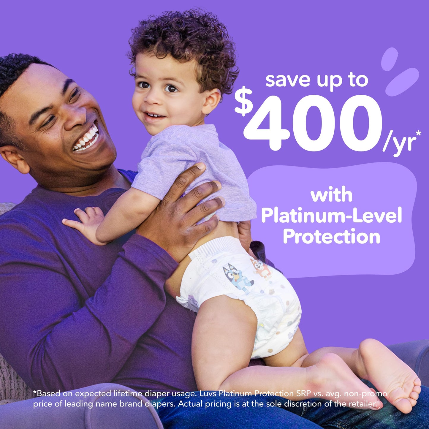 Luvs Size 1 Baby Diapers, Platinum Protection Bluey Diapers for Day & Night, Size 1, 294 Count (Packaging May Vary)