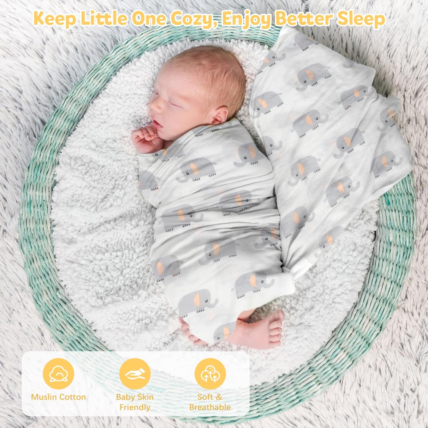 Baby Gift Set for Newborn, Baby Shower Gifts, Wooden Baby Gift Basket Essentials Includes Infant Swaddle Blanket Onesies Rattle Toy Hair Bursh, New Born Baby Christmas Gifts for Girls Boys
