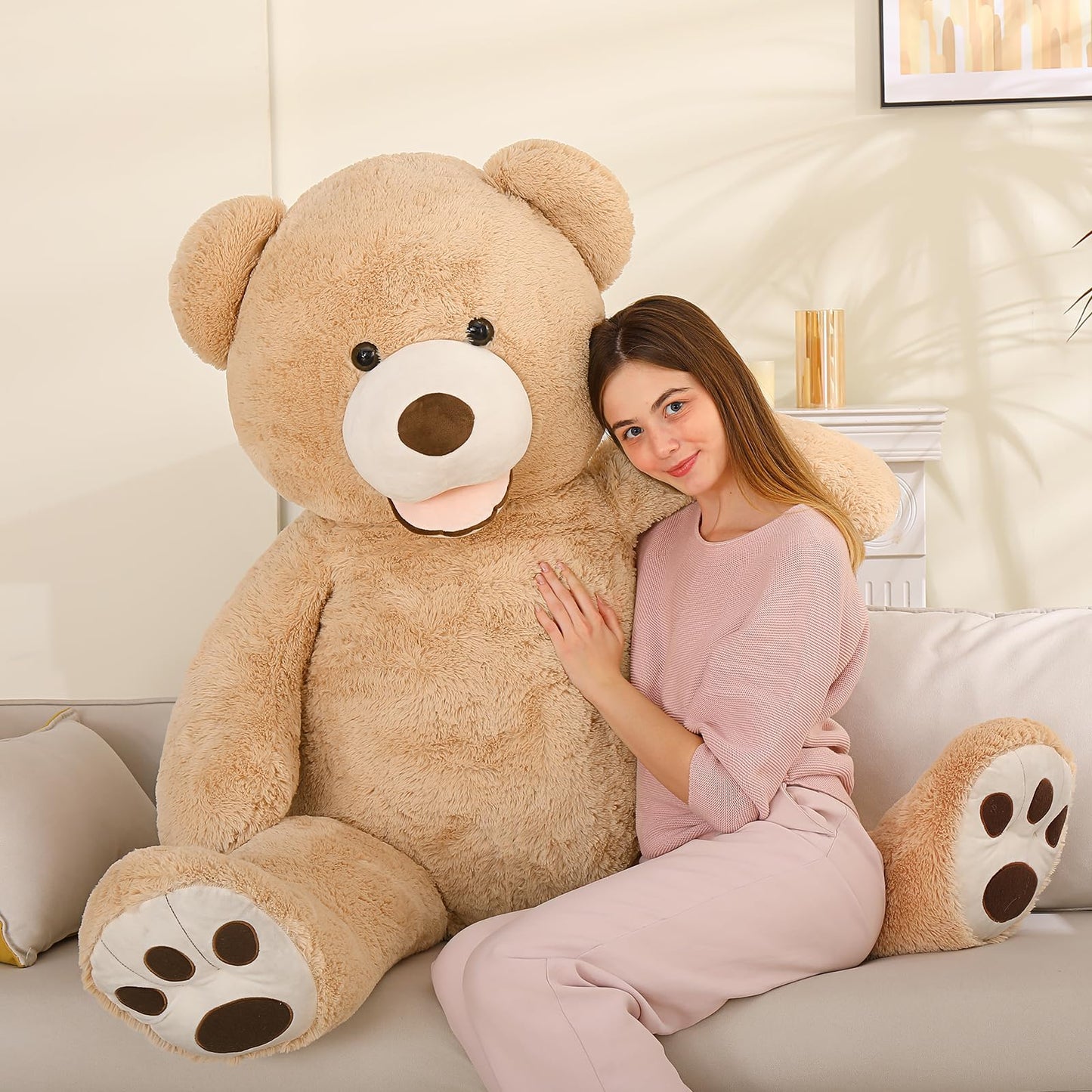 MaoGoLan Giant Teddy Bear Stuffed Animal, 10 Feet Tall, Jumbo Size Plush, Charming and Fluffy for Decorations, Celebrations, Valentine's Day