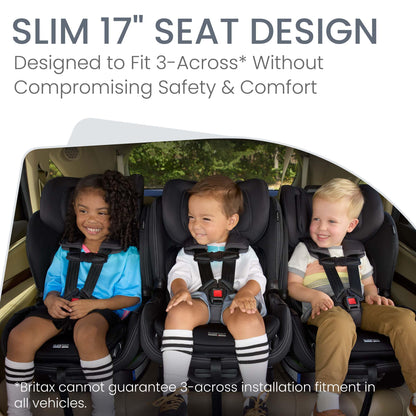 Britax Poplar S Convertible Car Seat, 2-in-1 Car Seat with Slim 17-Inch Design, ClickTight Technology, Arctic Onyx