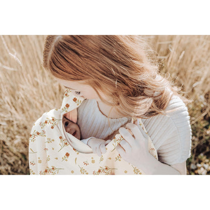 Konssy Muslin Nursing Cover for Baby Breastfeeding, Breathable 100% Cotton Breastfeeding Cover with Rigid Hoop for Mother Nursing Apron, Multi-use Carseat Canopy (Summer Wheat)