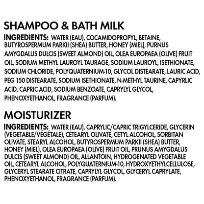 Shea Moisture Baby Care Set – Relaxing Nighttime Shampoo & Bath Milk + Nighttime Body Cream for Delicate Skin, Manuka Honey & Lavender (2 Piece Set)