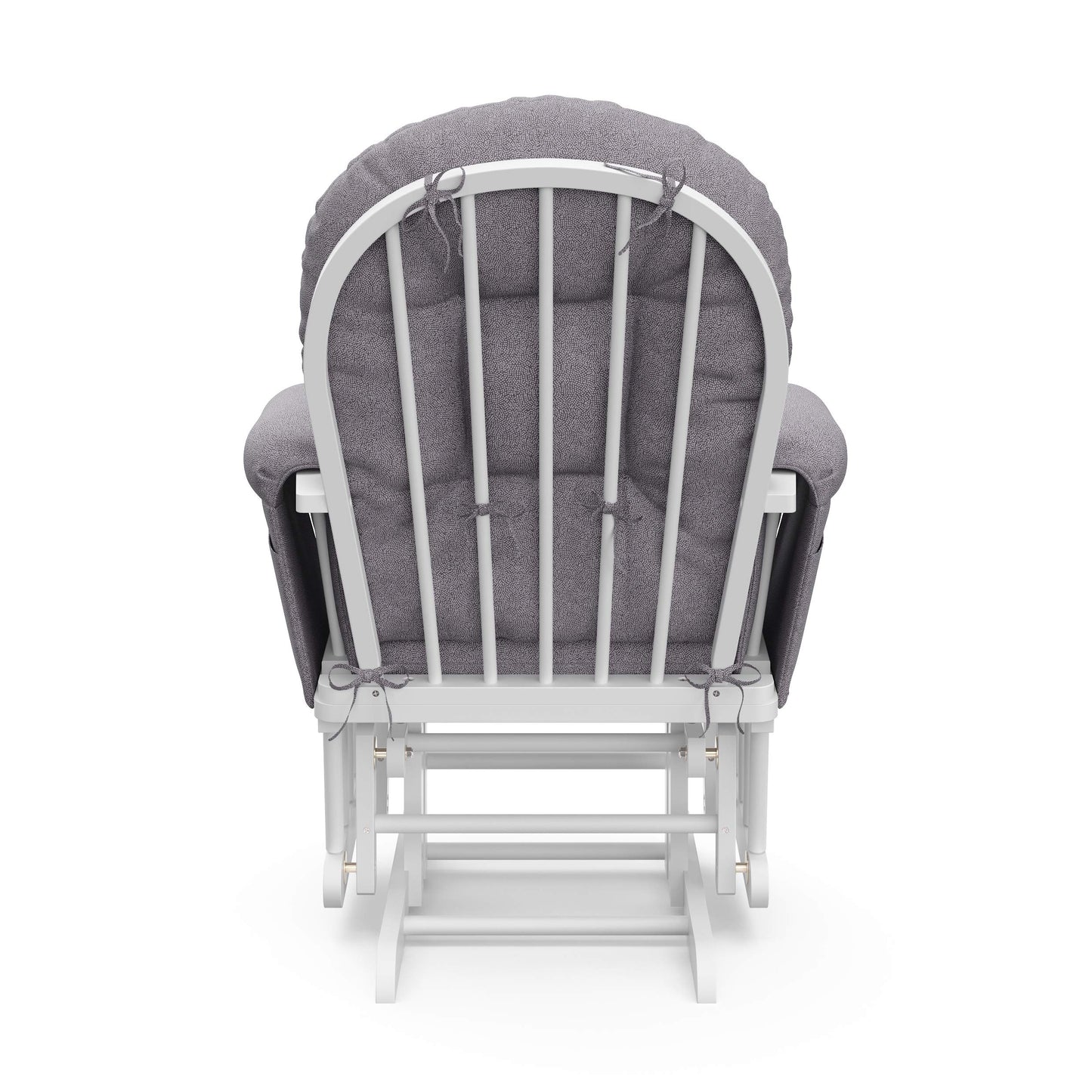 Storkcraft Premium Hoop Glider and Ottoman (Espresso Base, Gray Cushion) – Padded Cushions with Storage Pocket, Smooth Rocking Motion, Easy to Assemble, Solid Hardwood Base