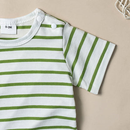 Baby Boy Clothes Newborn Outfits Stripe Romper Infant Cartoon Overall Adjustable Suspender Pants Set 0-18 Months
