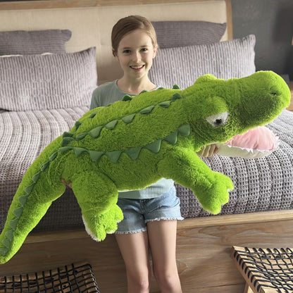 Tezituor 51 inch Giant Alligator Stuffed Animal, 4ft Large Stuffed Crocodile Plush Toy, Hugging Soft Alligator Plush Pillow for Girls Boys