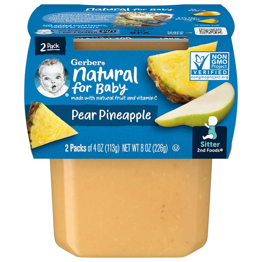 Gerber Second Foods Sitter Pear Pineapple Baby Food Plstc Cup In Sleeve, 8 Ounce