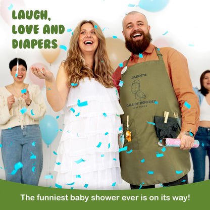 MUNIFICENCE APRON DADDY TO BE GAG GIFT, BABY SHOWER FUNNY ACTIVITY, GENDER REVEAL, NEW DADDY