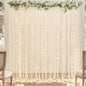 White Tulle Backdrop Curtain with Lights String for Parites 10×8ft Sheer Backdrop Curtains White Curtain Backdrop for Wedding Baby Shower Birthday Party Photo Shoot Decorations(2 Panels 10ft×8ft)
