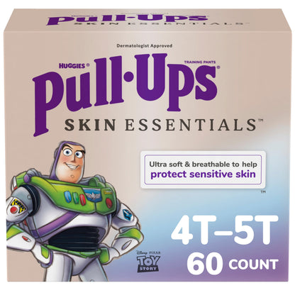 Pull-Ups Boys' Skin Essentials Potty Training Pants, Training Underwear, 2T-3T (16-34 lbs), 124 Ct (4 Packs of 31)