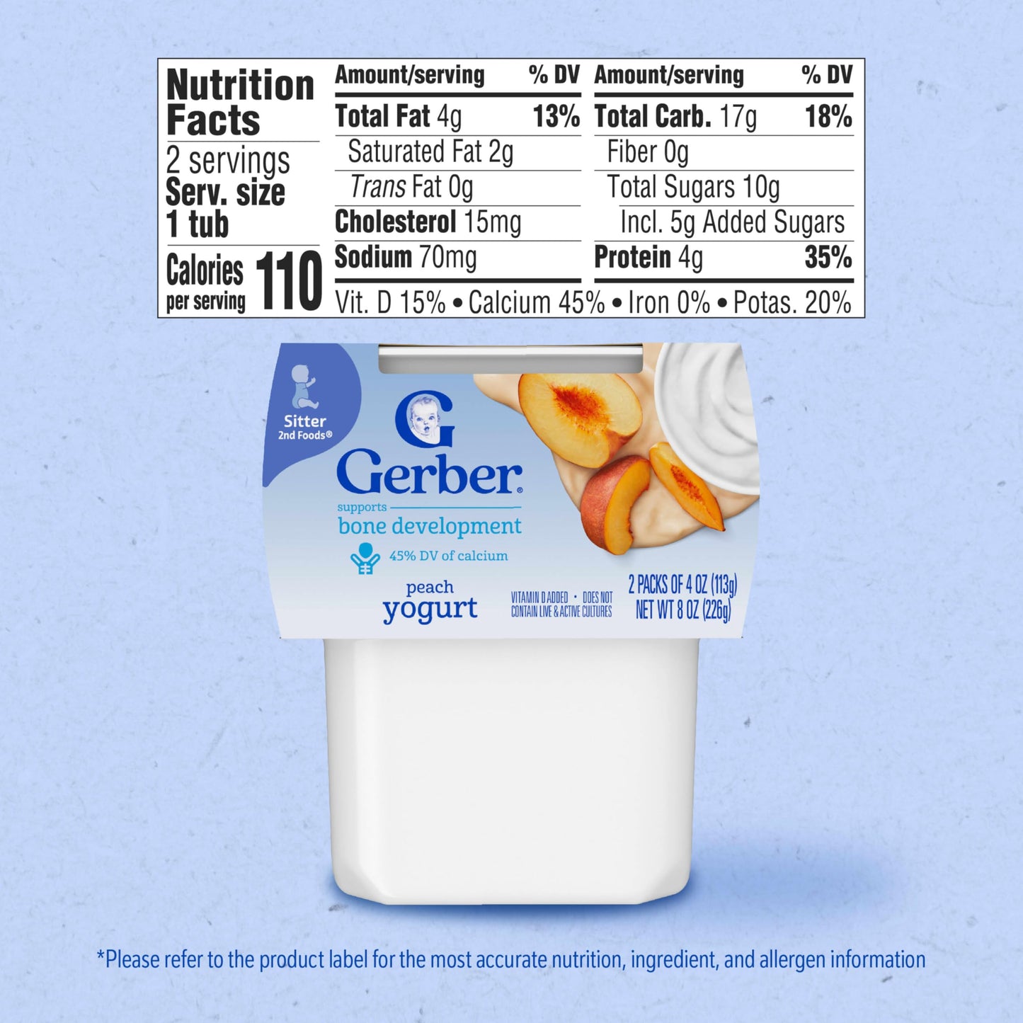 Gerber Baby Food, Yogurt Blends Snack, Banana, 2nd Foods, Baby Snacks, Baby Yogurt, Baby Food Stage 2, No Artificial Flavors or Sweeteners, No Preservatives, 4 oz Tubs (Pack of 2)