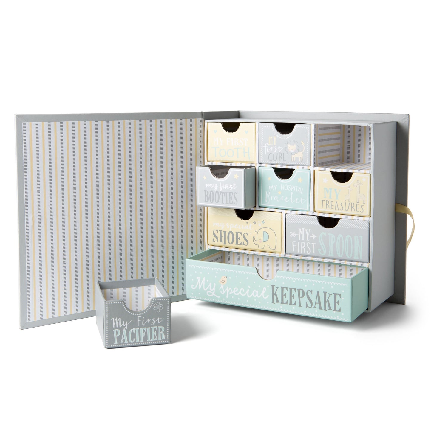 VOTUM Baby Keepsake Box for Treasured Memories, Fairytale - Lightweight, Handcrafted Baby Boxes with 9 Labeled Compartments for First Memories - Gender Neutral Baby Shower Gifts for Girls, Boys
