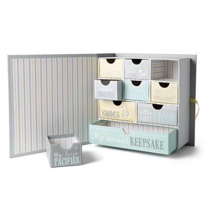 VOTUM Baby Keepsake Box for Treasured Memories, Fairytale - Lightweight, Handcrafted Baby Boxes with 9 Labeled Compartments for First Memories - Gender Neutral Baby Shower Gifts for Girls, Boys
