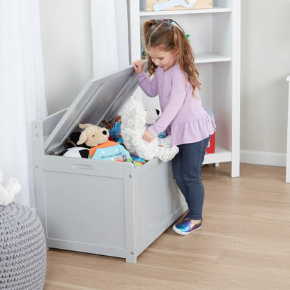 Melissa & Doug Wooden Toy Chest - White Furniture for Playroom - Kids Toy Box, Wooden Storage Organizer, Children's Furniture