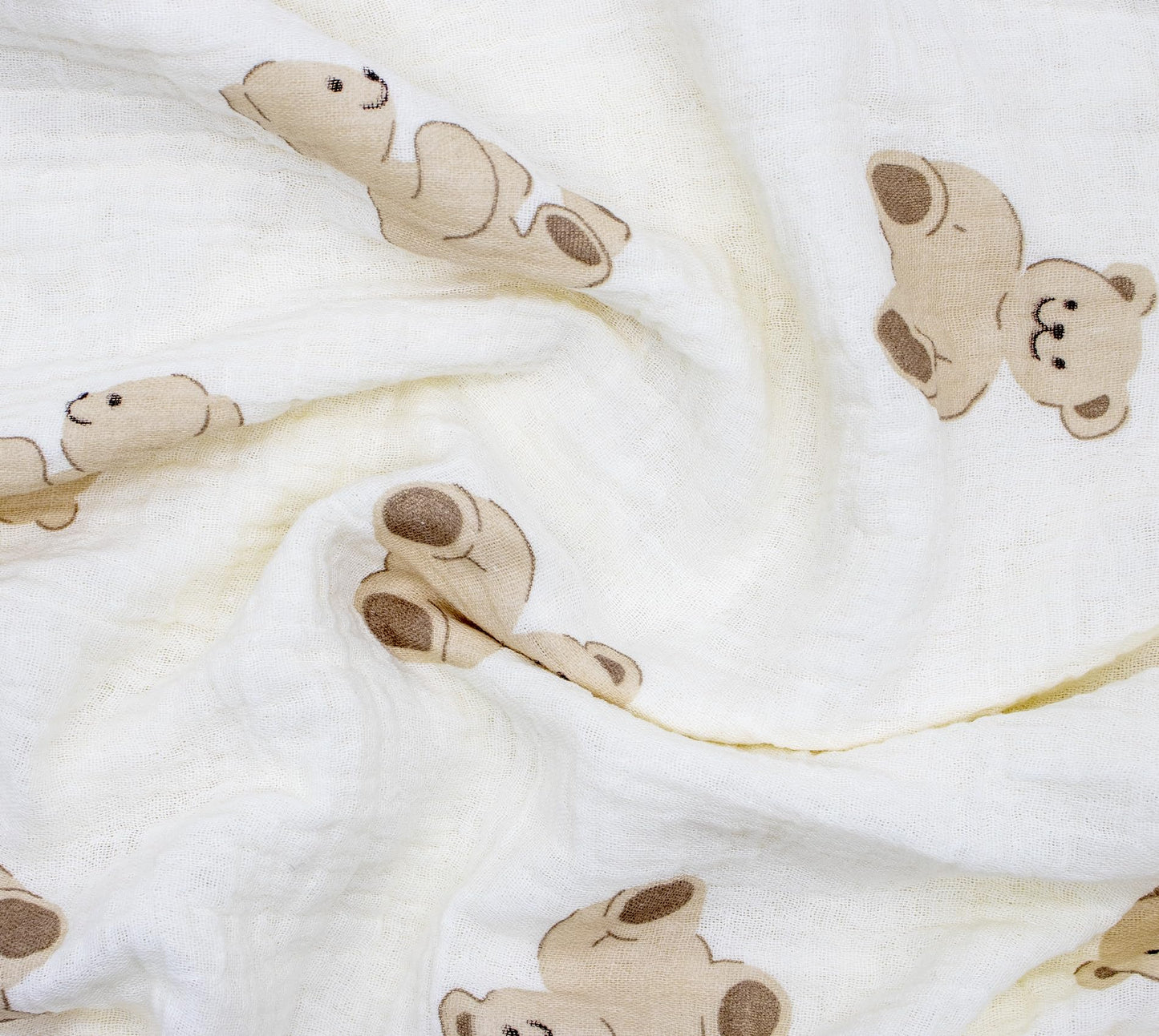 Baby Blanket Double Layer Cotton 40 x 40 Soft Receiving Blanket with Pattern Machine Washable Brown Bear