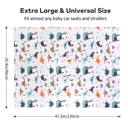 Rquite Car Seat Cover, Muslin Cotton Infant Car Seat Canopy, Breathable Baby Carrier Cover, Summer Stroller Sun Shade, Flower