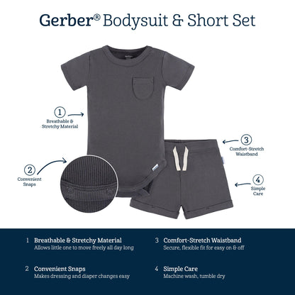 Gerber Baby Bodysuit and Short Set