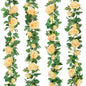 TELDRASSIL 4Pcs(26 FT) Artificial Rose Vine Fake Flower Garland Fake Silk Rose Hanging Vine for Wedding Party Background Arch Garden Background Decoration (Pink)