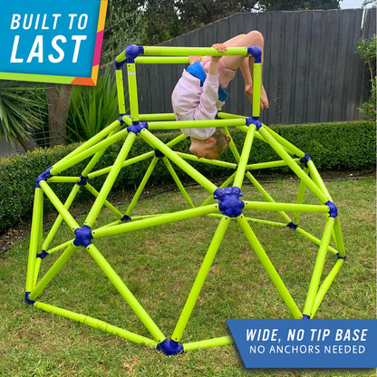 Eezy Peezy Mega Pyramid Monkey Bars Climbing Tower Active Outdoor Fun for Kids Ages 3 to 8 Years Old, Blue/Green