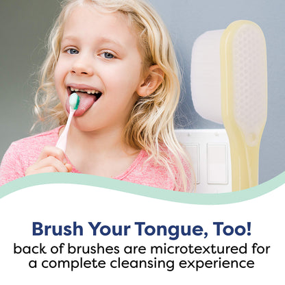 Kids' Soft Toddler Toothbrush, Gentle Bristles for Home, School, Camp, Sleepovers - Folding Handles for Tiny Hands (3 Pack)