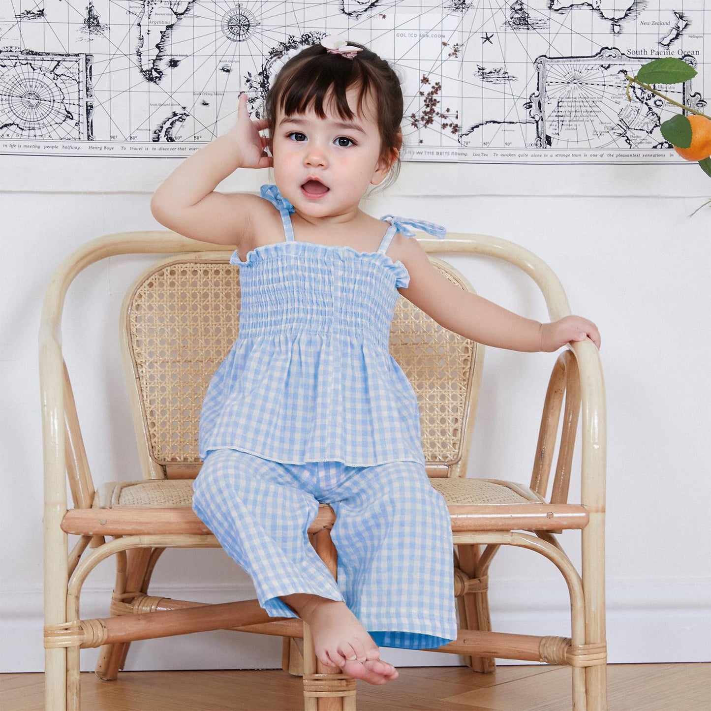 VISGOGO Infant Baby Toddler Girls Clothes Solid Color Sleeveless Camisole Linen Pants Set Baby Summer Outfits