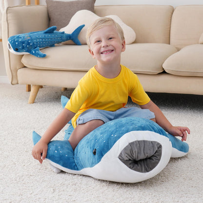 39 Inch Whale Shark Stuffed Animal – Giant Plush Shark Pillow Toy, Realistic Big Whale Shark Plushie for Kids and Ocean Lovers, Large Cuddly Gift