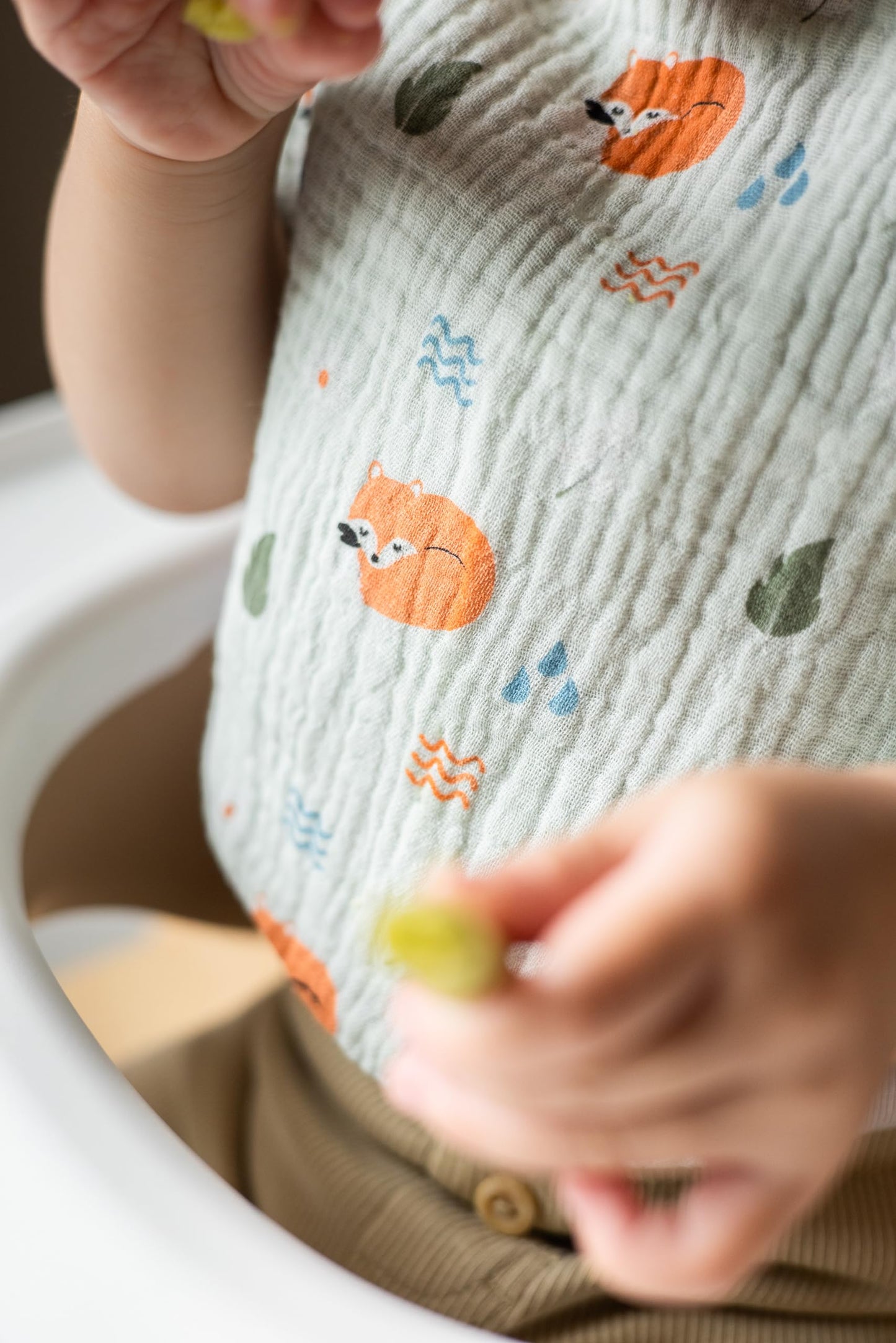 Pearhead Silicone Bib Set of 2, You're a Peach & Light Yellow Waterproof Bibs with Food Catcher, Adjustable Fit, Dishwasher Safe, Unisex Toddler Bib Set