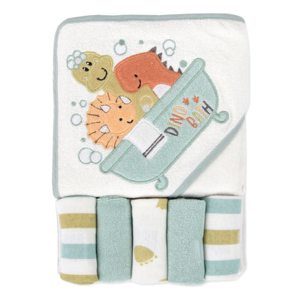 Baby Hooded Towel and Washcloth Set for Infants, Boys and Girls 6-12 Months (Mommy's Mermaid)